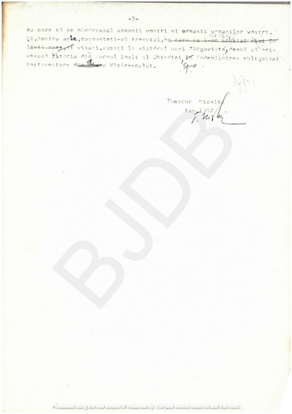 M-1253-3 - Tabletă de scriitor. THEODOR NICOLIN